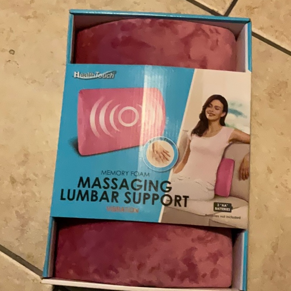 Massaging lumbar pillow